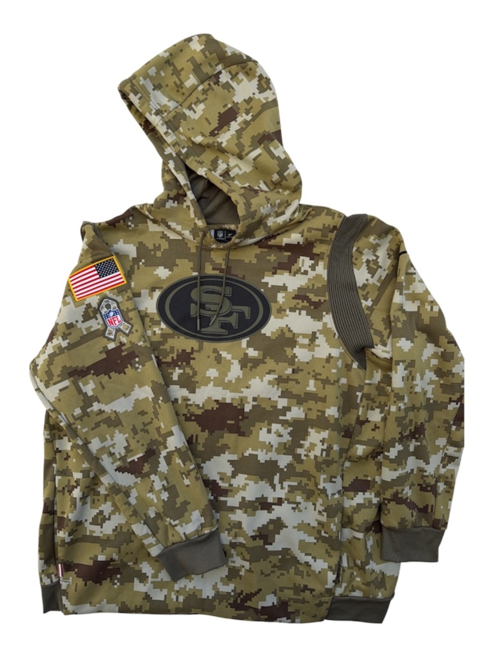 San Francisco 49ers Hoodie Mens 2XL On Field Salute To Service Camouflage